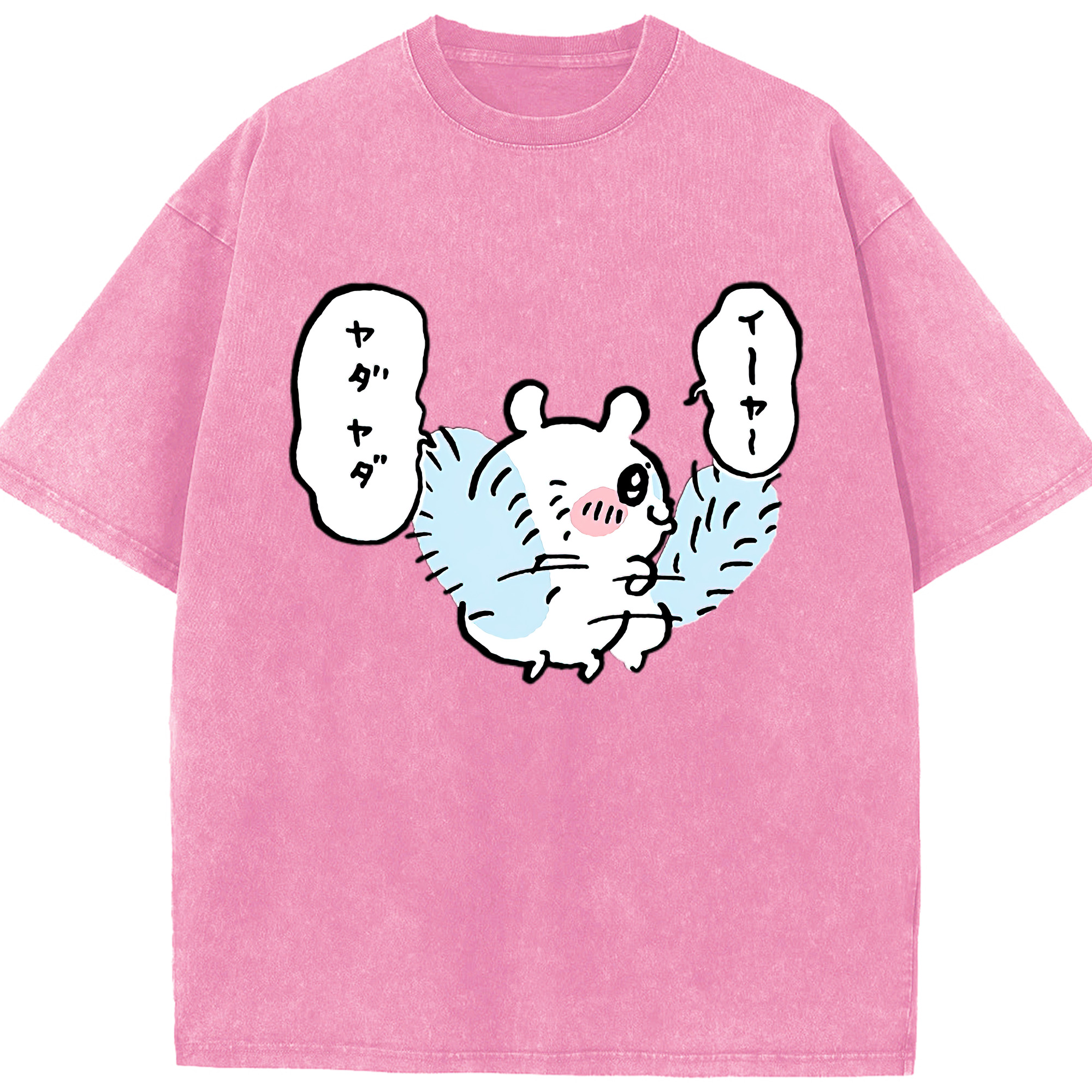 （画像用） ちいかわ モモンガ Chii-kawa Momonga 綿100% ヴィンテージ風 半袖Tシャツ（フロントプリント）